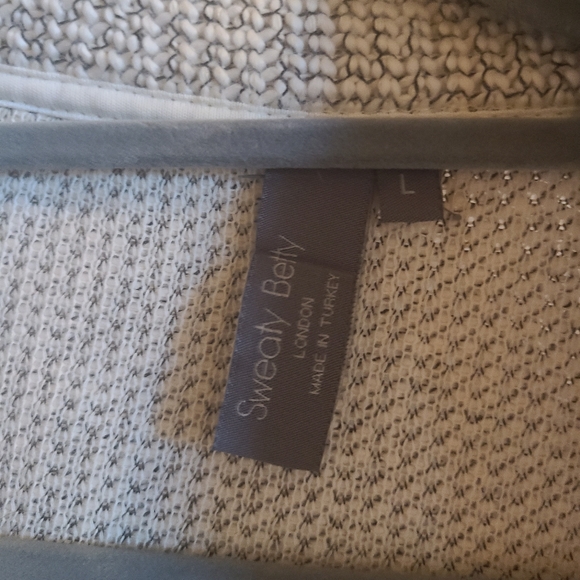 Sweaty Betty cotton blend jacket size L gray and white - Picture 2 of 4